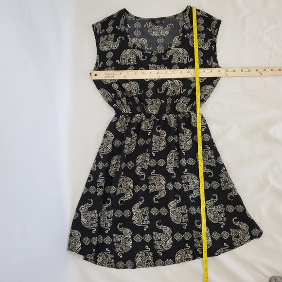Rue 21 Elephant Print Black Bloused Mini Dress - Picture 7 of 9